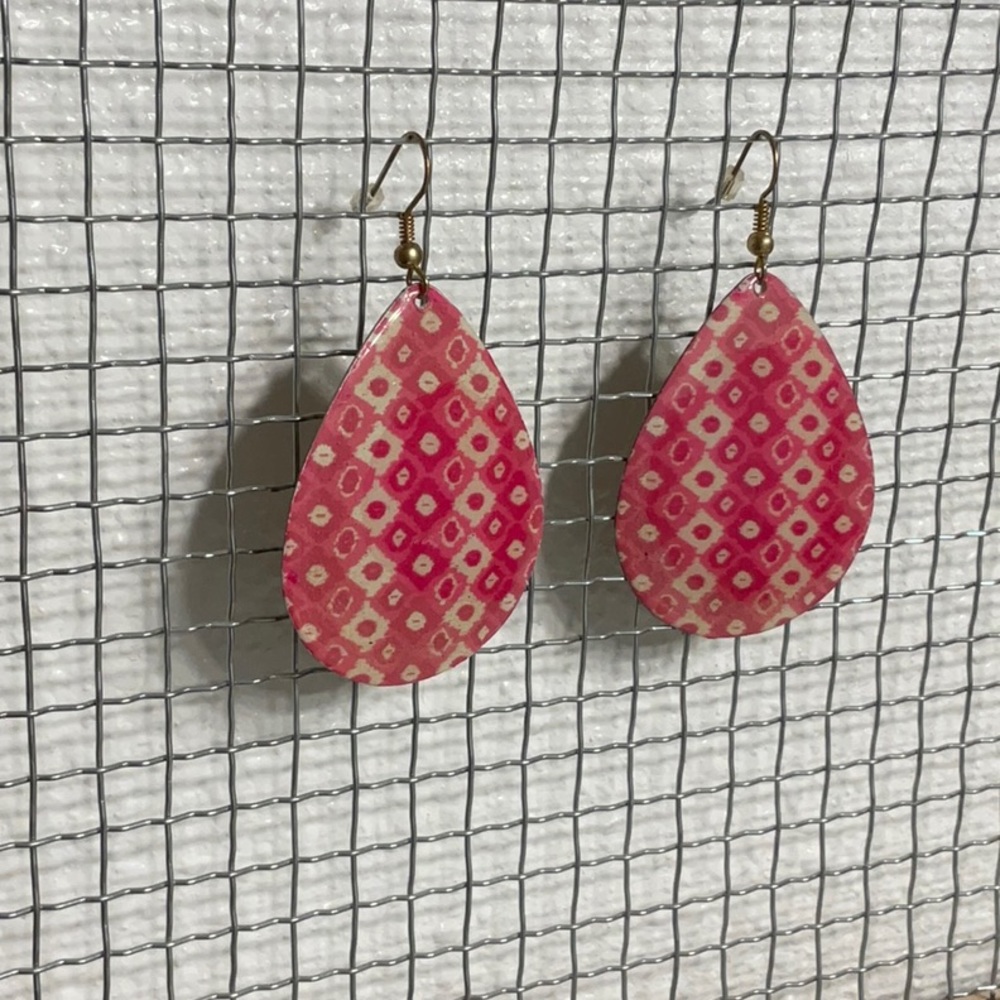 Pink and White Earrings